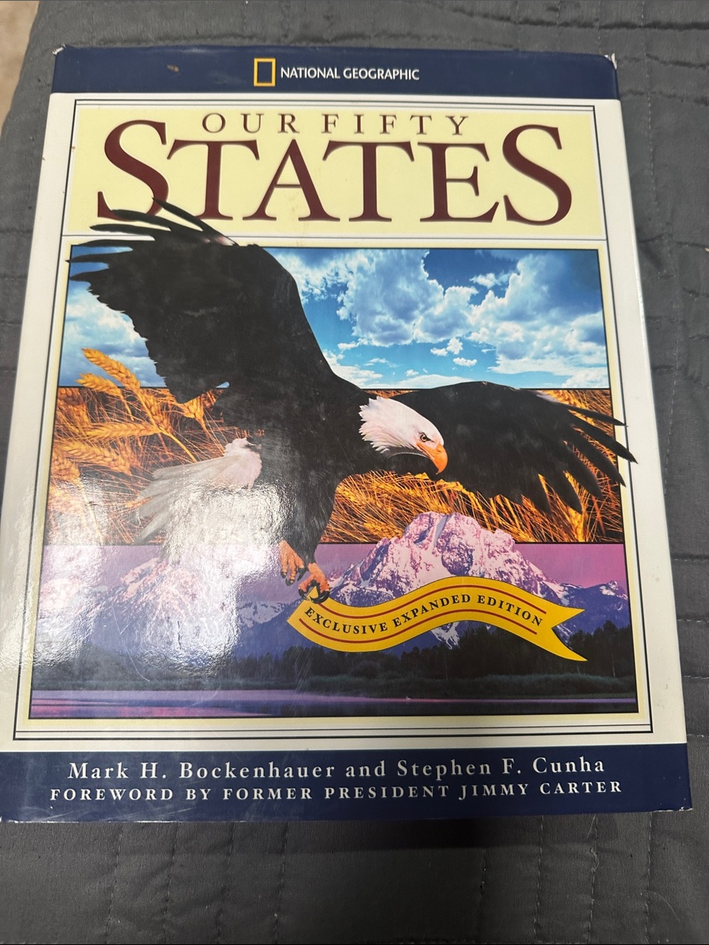 National Geographic Our Fifty States Cover — Black, White, Blue, Gold